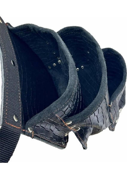 Hakiki Deri Kroko Cepli Tekniker Çivi Önlüğü Bel Çantası Siyah fırsatları
