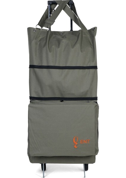 Mine Model 2 Tekerli Su Geçirmez Katlanabilir Teleskobik Kollu Seyahat,alışveriş Çantası- Yeşil