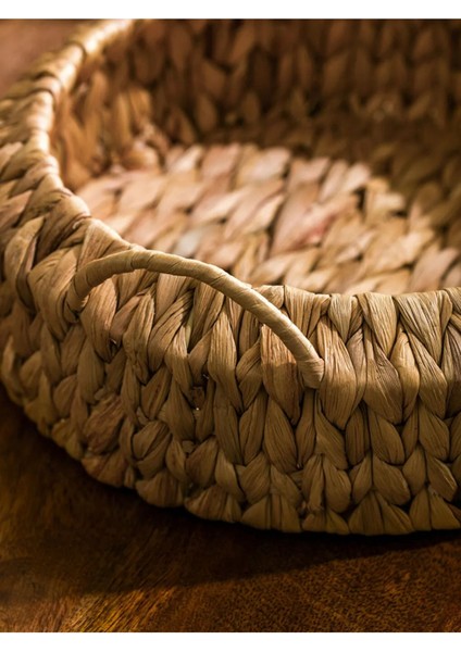 Kahverengi doğal hasır sepet, şık ve fonksiyonel 27 cm dekoratif ürün modelleri