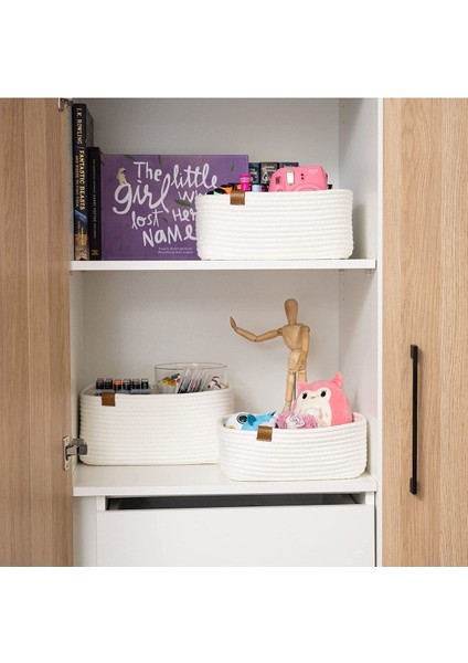 Beyaz 3'lü Dikdörtgen Jüt Sepetler, Şık ve Kullanışlı Ev Dekorasyonu Aksesuarları indirimleri