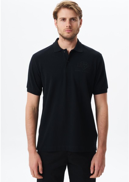 Erkek Yazı Baskılı Regular Fit % 100 Pamuk Pike Polo Yaka Tişört Y29374355602