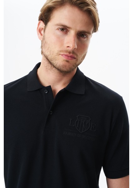 Erkek Yazı Baskılı Regular Fit % 100 Pamuk Pike Polo Yaka Tişört Y29374355602 fiyatları