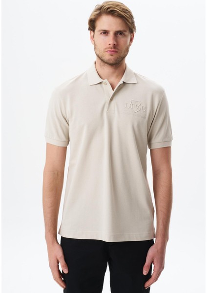 Erkek Yazı Baskılı Regular Fit % 100 Pamuk Pike Polo Yaka Tişört Y29374355602