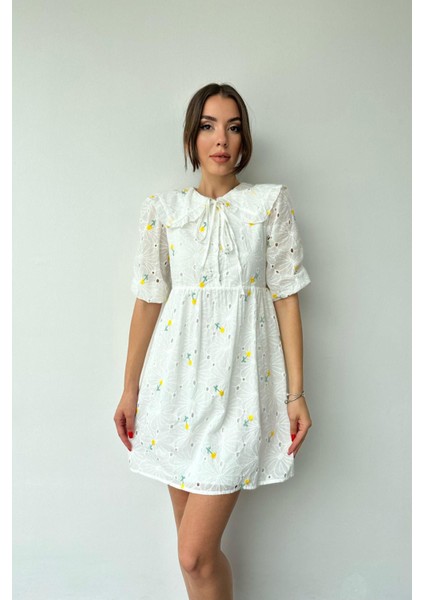 Bebe Yakalı Brode Elbise indirimleri