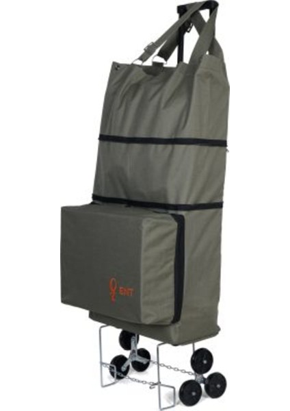 Vadi Model Sessiz 6 Teker Merdiven Çıkan Katlanır Teleskobik Kol Seyahat ,alışveriş Çantası-Yeşil