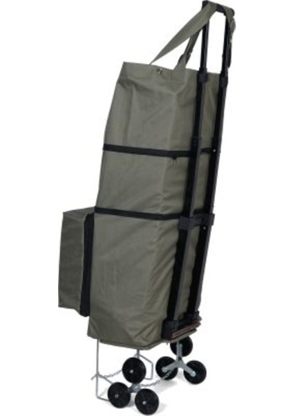 Vadi Model Sessiz 6 Teker Merdiven Çıkan Katlanır Teleskobik Kol Seyahat ,alışveriş Çantası-Yeşil fiyatları