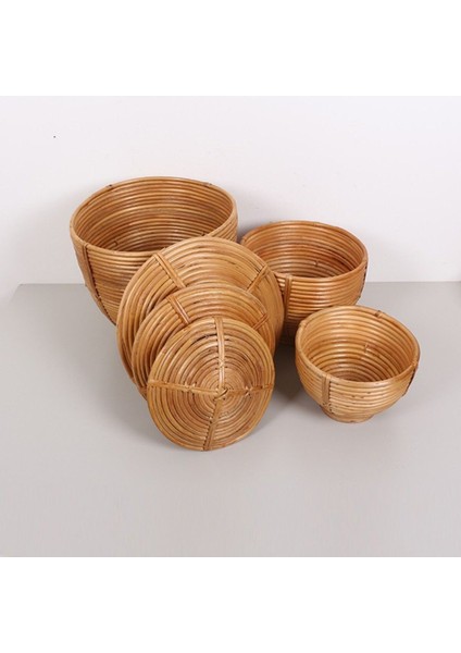 Bej Rattan Saklama Kutusu 23x25 cm, şık ve kullanışlı ev düzenleme aksesuarı indirimleri