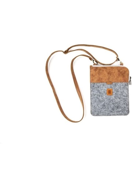 Messenger Askılı Keçe Çanta (Woven Felt Messenger Bag) Gri 538-04