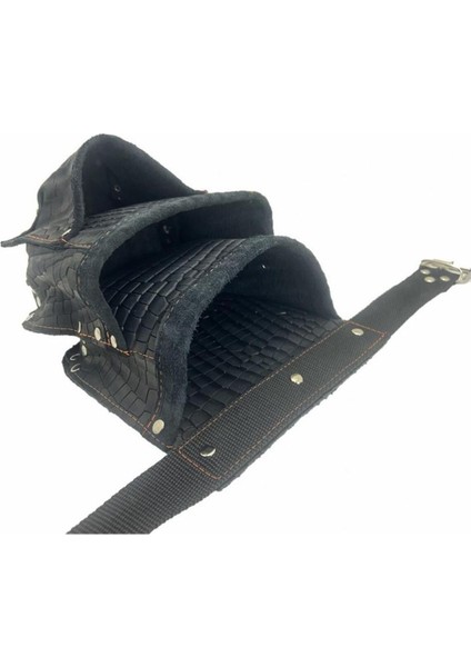 Hakiki Kroko Deri Cepli Tekniker Çivi Önlüğü Bel Çantası Siyah fırsatları