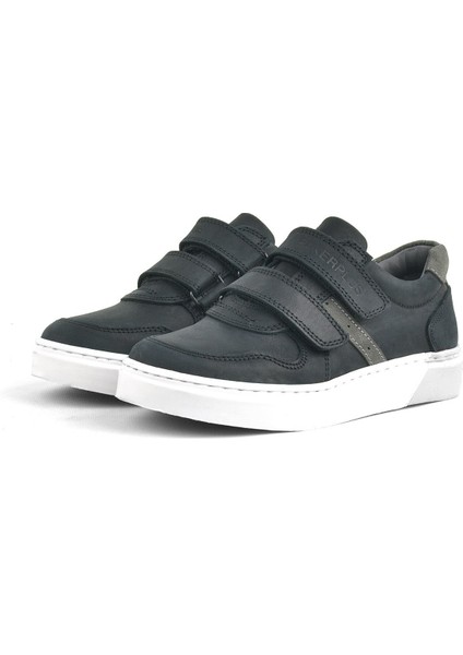 Hakiki Deri Siyah Cırtlı Erkek Çocuk Sneaker modelleri