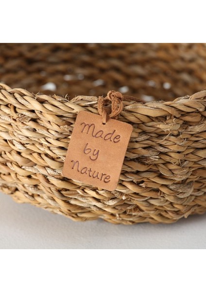 Doğal Renk Yuvarlak Seagrass Sepet Seti 3'lü, Jüt Malzeme, Kahverengi, Farklı Boyutlar fiyatları