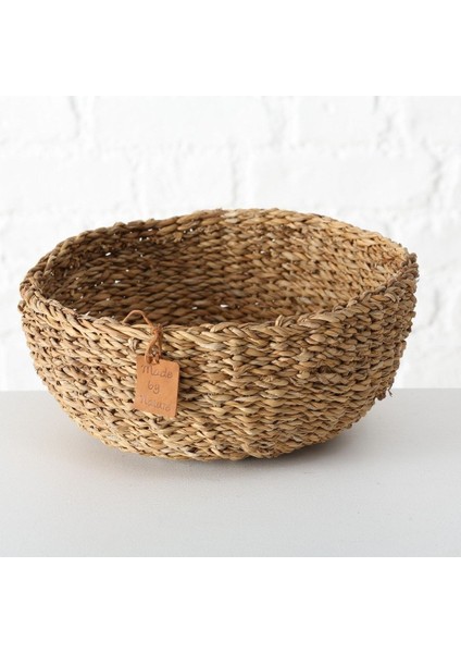 Doğal Renk Yuvarlak Seagrass Sepet Seti 3'lü, Jüt Malzeme, Kahverengi, Farklı Boyutlar fırsatları