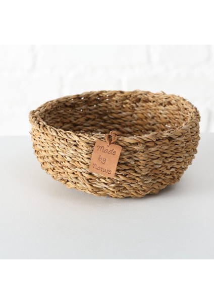 Doğal Renk Yuvarlak Seagrass Sepet Seti 3'lü, Jüt Malzeme, Kahverengi, Farklı Boyutlar indirimleri