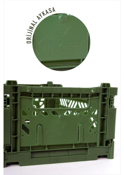 Haki Renkli Katlanabilir Mini Saklama Kutusu, Pratik ve Şık Tasarım, 26 cm indirimleri