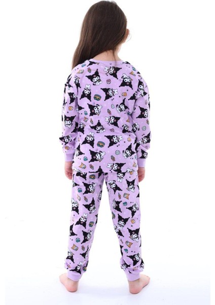 Kız Çocuk Kedi Desenli Uzun Kollu Pijama Takımı fiyatları