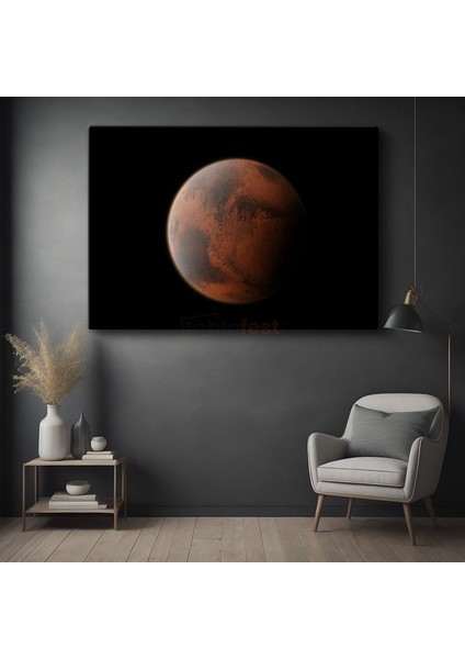Mars Portresi - Yakın Çekim Kızıl Gezegen Kanvas Tablo