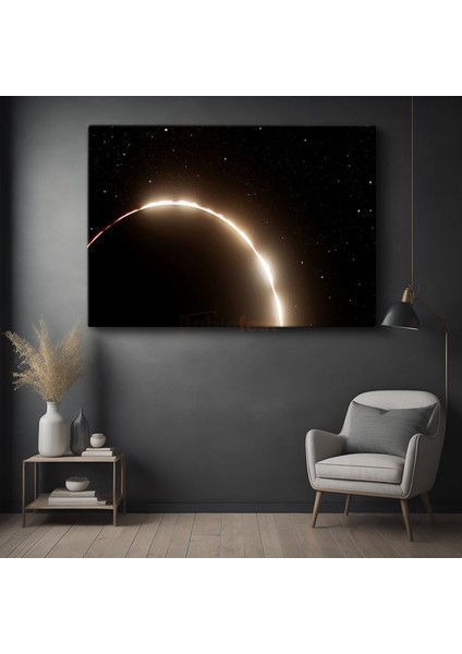 Güneş Tutulması - Yıldızlı Gökyüzünde Kozmik Olay Kanvas Tablo