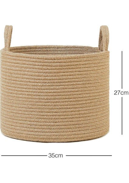 Doğal jüt dolap içi düzenleyici, 35x27, şık ve kullanışlı saklama sepeti fiyatları