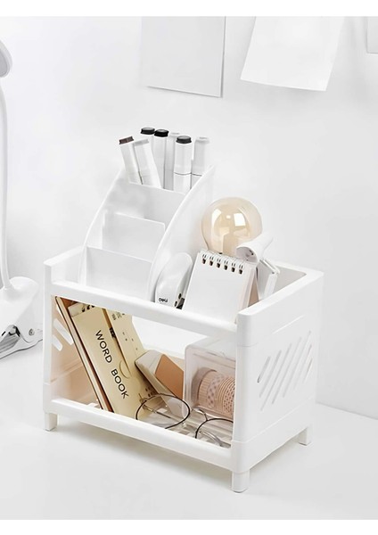 Çok Amaçlı Beyaz 2 Katlı Düzenleyici, Mutfak, Banyo ve Ofis İçin Organizatör modelleri
