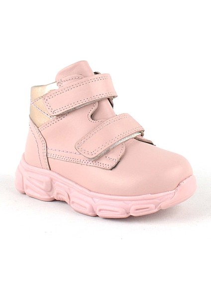 Hakiki Deri Pembe Cırtlı Kız Bebek Bot