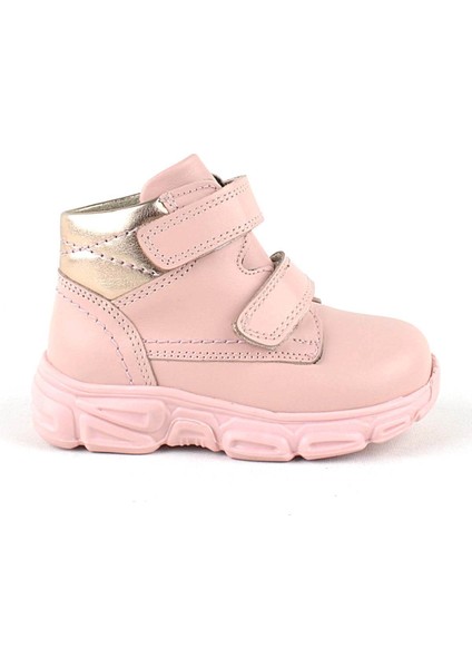 Hakiki Deri Pembe Cırtlı Kız Bebek Bot