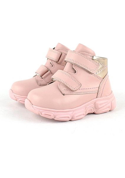 Hakiki Deri Pembe Cırtlı Kız Bebek Bot
