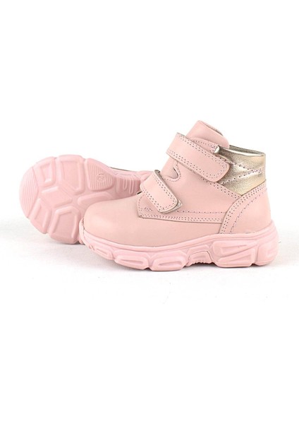 Hakiki Deri Pembe Cırtlı Kız Bebek Bot