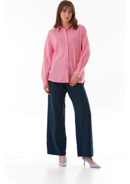 Basic Jakarlı Oversize Gömlek
