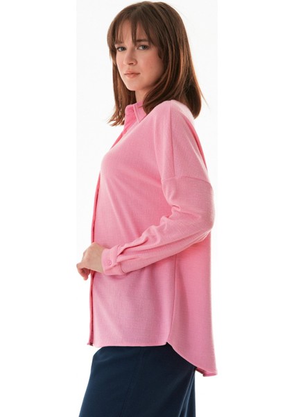 Basic Jakarlı Oversize Gömlek