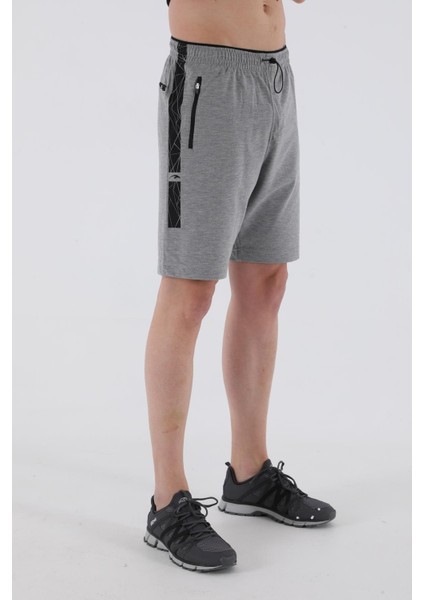 Sportswear Regular Erkek Basic Gri Melanj Şort 21042