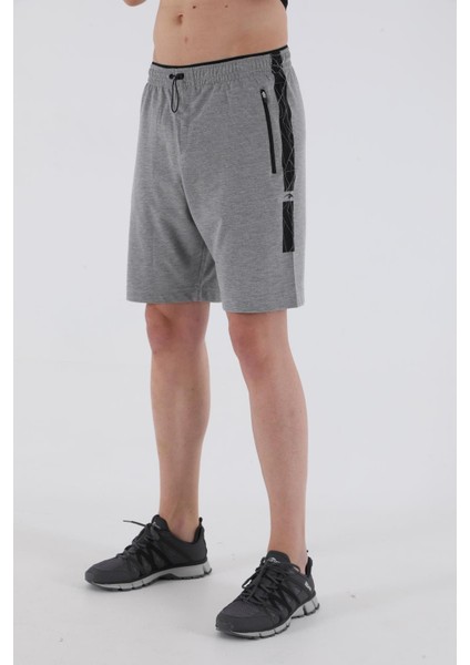 Sportswear Regular Erkek Basic Gri Melanj Şort 21042