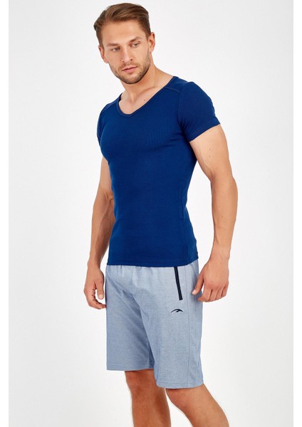 Sportswear Regular Erkek Basic Mavimelanj Şort 18818