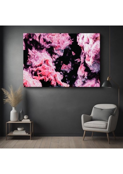 Nebula Patlaması - Pembe Kozmik Enerji Dalgaları Kanvas Tablo