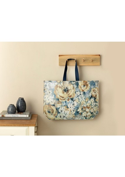 Roses Alışveriş Çantası 54,5X38 cm Mavi