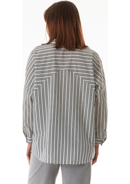 Çizgili Oversize Gömlek modelleri
