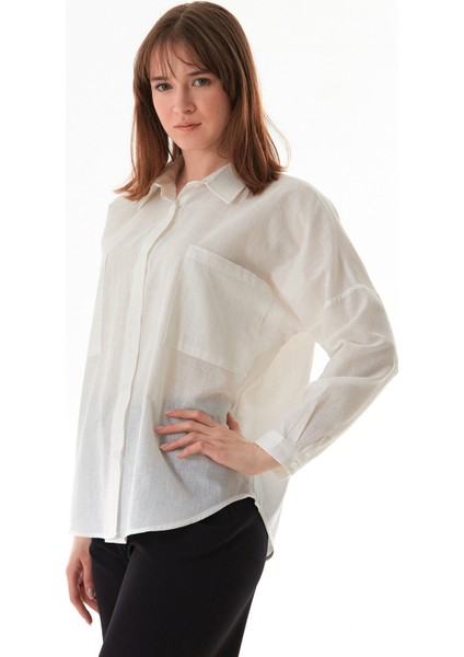 Basic Çift Cepli Oversize Gömlek