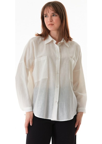 Basic Çift Cepli Oversize Gömlek