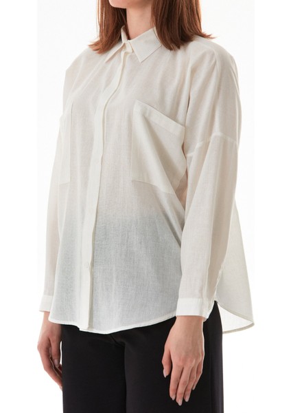 Basic Çift Cepli Oversize Gömlek
