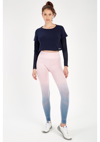 Regular Kadın Bisiklet Yaka Uzun Kol Açık Lacivert Sweatshirt 18557