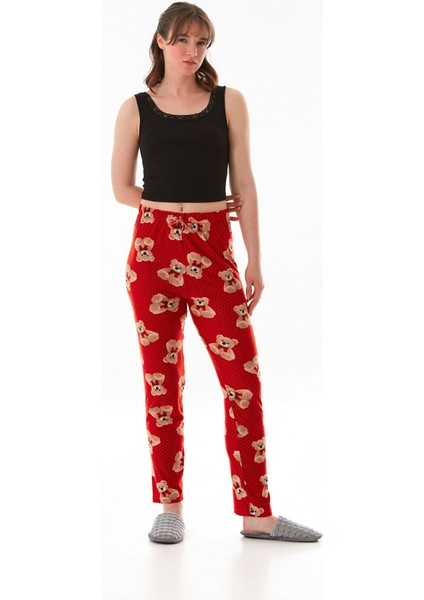 Ayıcık Desenli Beli Lastikli Pijama Altı