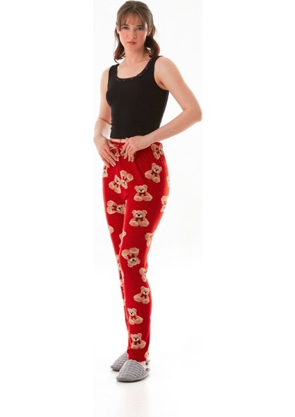 Ayıcık Desenli Beli Lastikli Pijama Altı