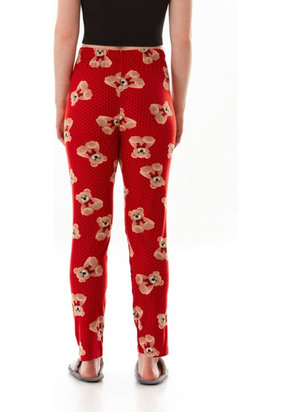 Ayıcık Desenli Beli Lastikli Pijama Altı