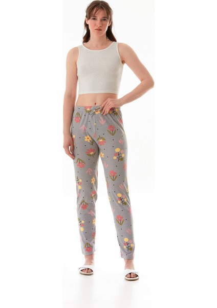 Çiçek Baskılı Pijama Altı