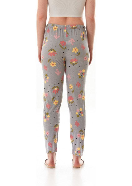 Çiçek Baskılı Pijama Altı
