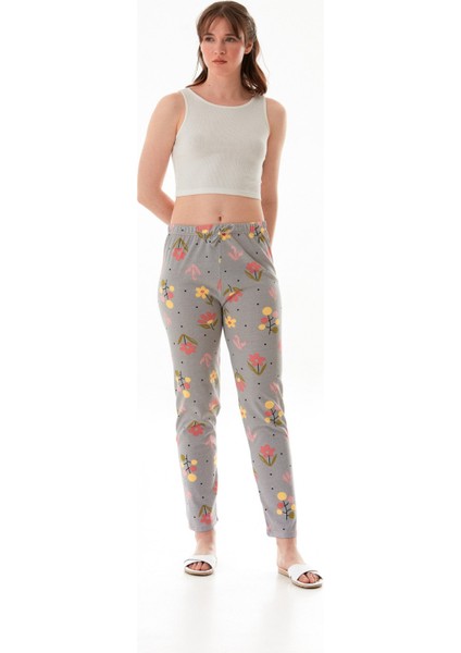 Çiçek Baskılı Pijama Altı