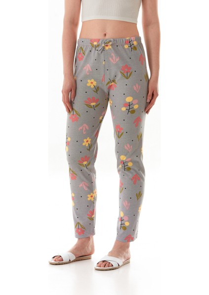 Çiçek Baskılı Pijama Altı