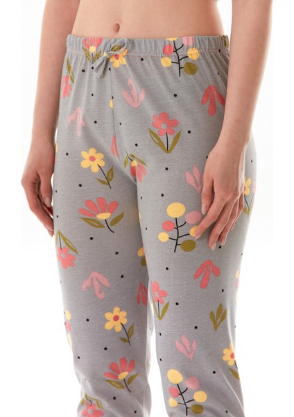 Çiçek Baskılı Pijama Altı
