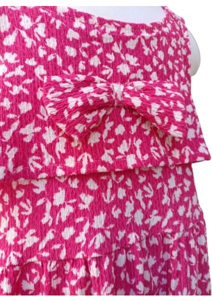 Kız Çocuk Elbise Çiçekli Baskılı Pembe 4-5 Yaş Baskılı indirimleri