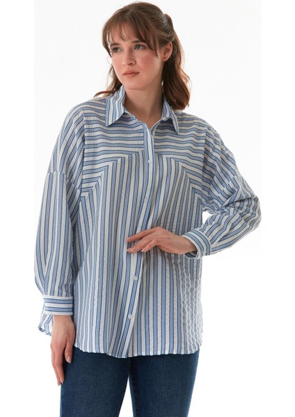 Çizgili Oversize Gömlek