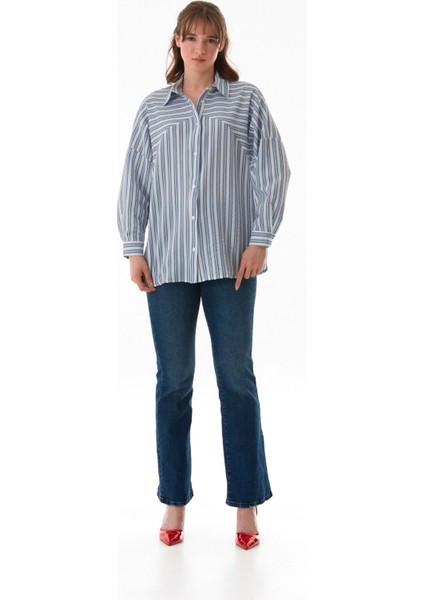 Çizgili Oversize Gömlek fiyatları